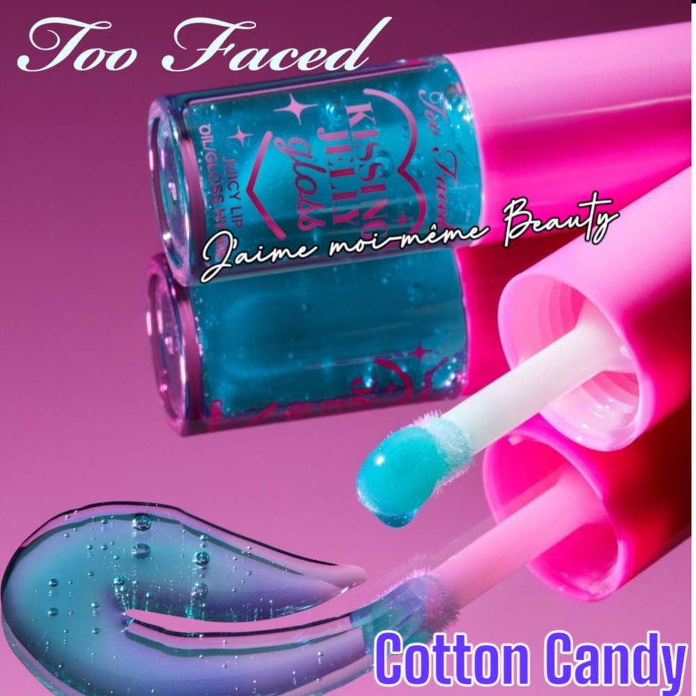 Too Faced Cotton Candy KISSING JELLY Lip Oil Gloss (Translucent Blue)